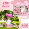 Wooden Storage Crate with Handle – Baby Shower Basket, Baby Registry Hamper, and Pregnancy Gift for New Parents (Pink, Butterfly Design)